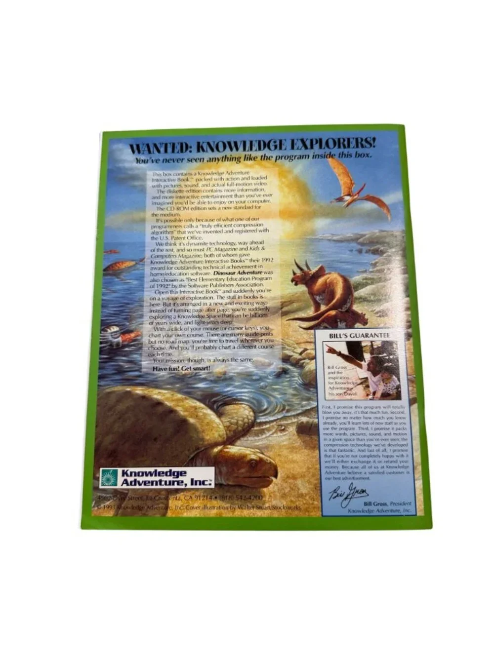 Dinosaur Adventure CD-ROM User Guide MS-DOS 1993 Educational Software